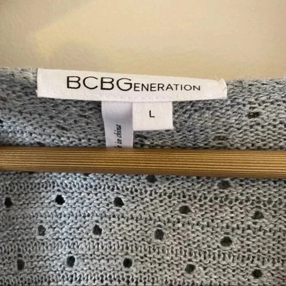 BCBGeneration Gray Knit Hooded Sweater - Picture 3 of 9